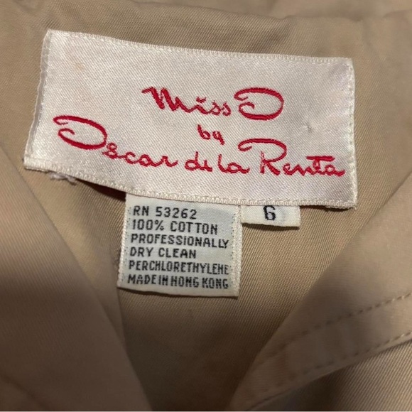 VTG Miss O Oscar de la Renta Jacket Sz 6 Lightweight Boxy 3/4 Sleeve Chore Coat - Picture 8 of 8